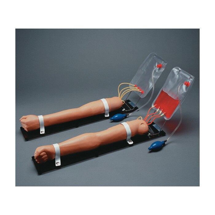 Advanced Multipurpose Venous Training Arm Model, IV IM subcutaneous training simulated blood & pressure bulb, Health Edco, 84374