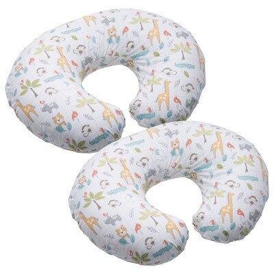 Boppy Jungle Beat Healthcare Pillow (Set of 2), two breastfeeding pillows with fun jungle pattern, Childbirth Graphics, 85963
