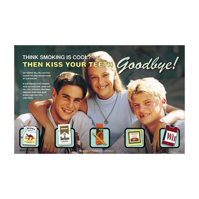 Smoking & Tooth Loss Poster, kiss your teeth goodbye anti-smoking poster 3 teens & tobacco products, Health Edco, 89045