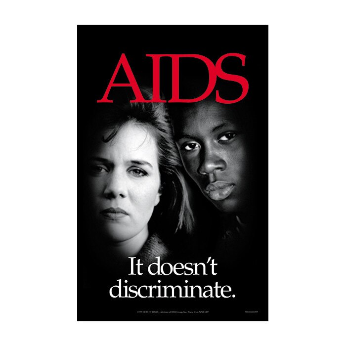 AIDS: It Doesn't Discriminate Paper Poster | Health Edco