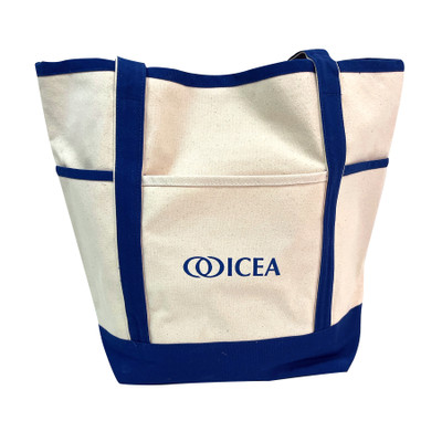 ICEA Childbirth Educator Tote Bag from Childbirth Graphics, canvas tote bag with ICEA logo and zippered closure, 92254