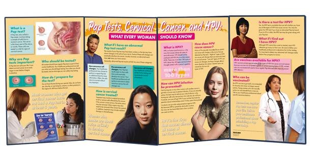 Pap tests, cervical cancer, and HPV educational display