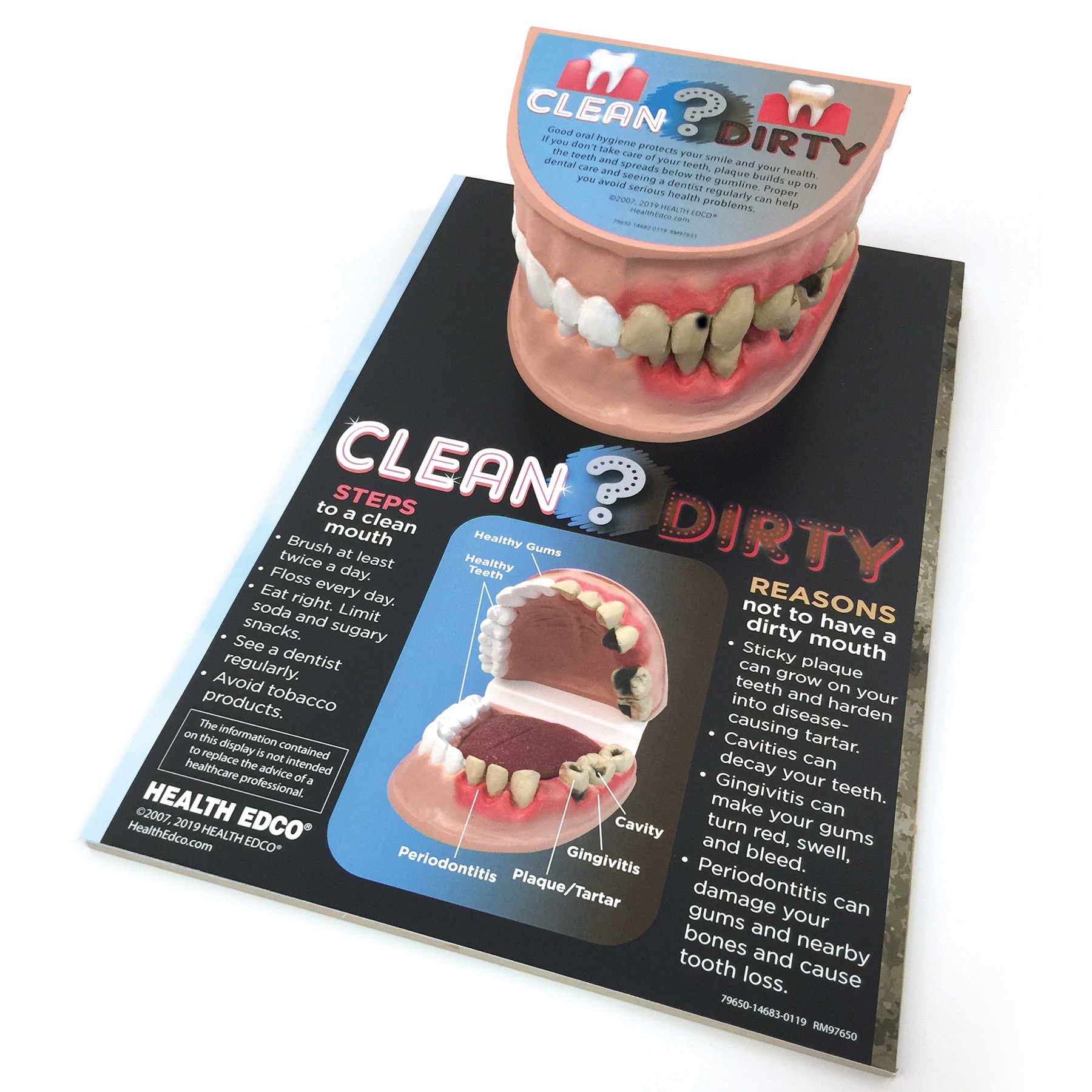 Clean Mouth/Dirty Mouth dental health education display from Health Edco