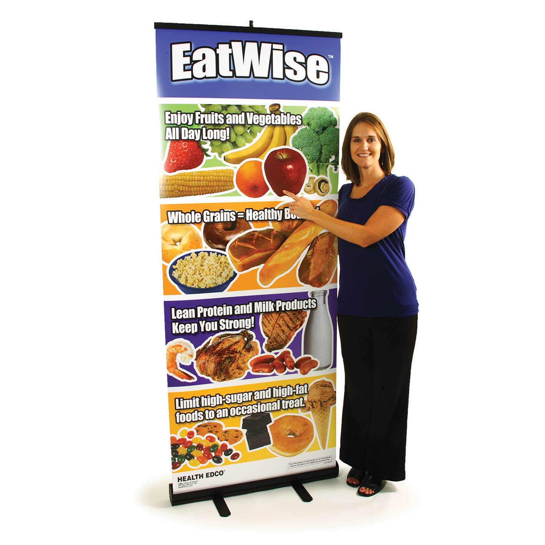 EatWise Pop-Up Banner displaying healthy eating tips from Health Edco