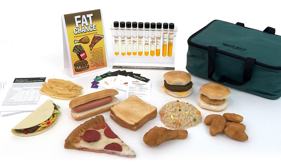 Fat in fast foods display for health education