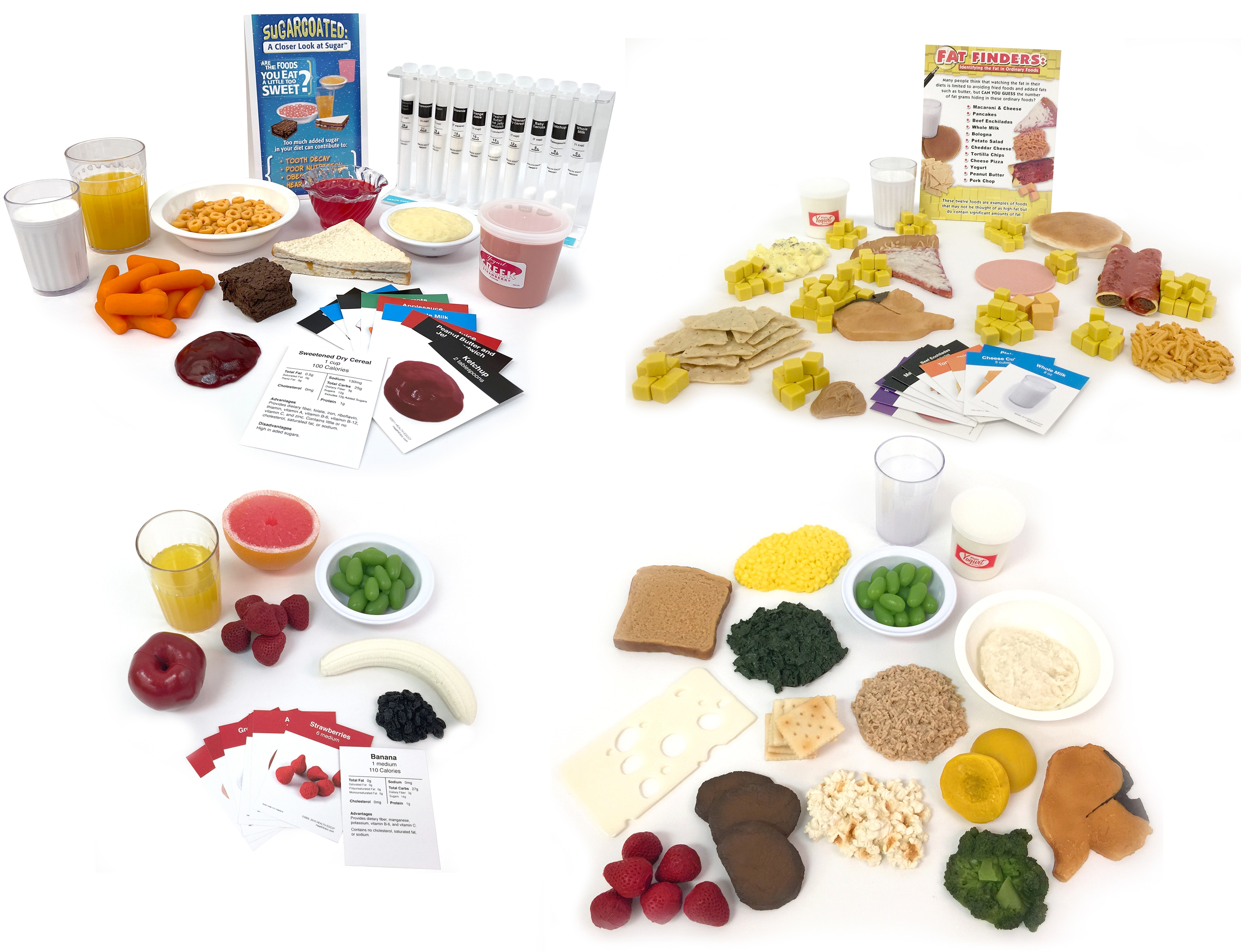 Group of select nutrition education faux food models and sets from Health Edco