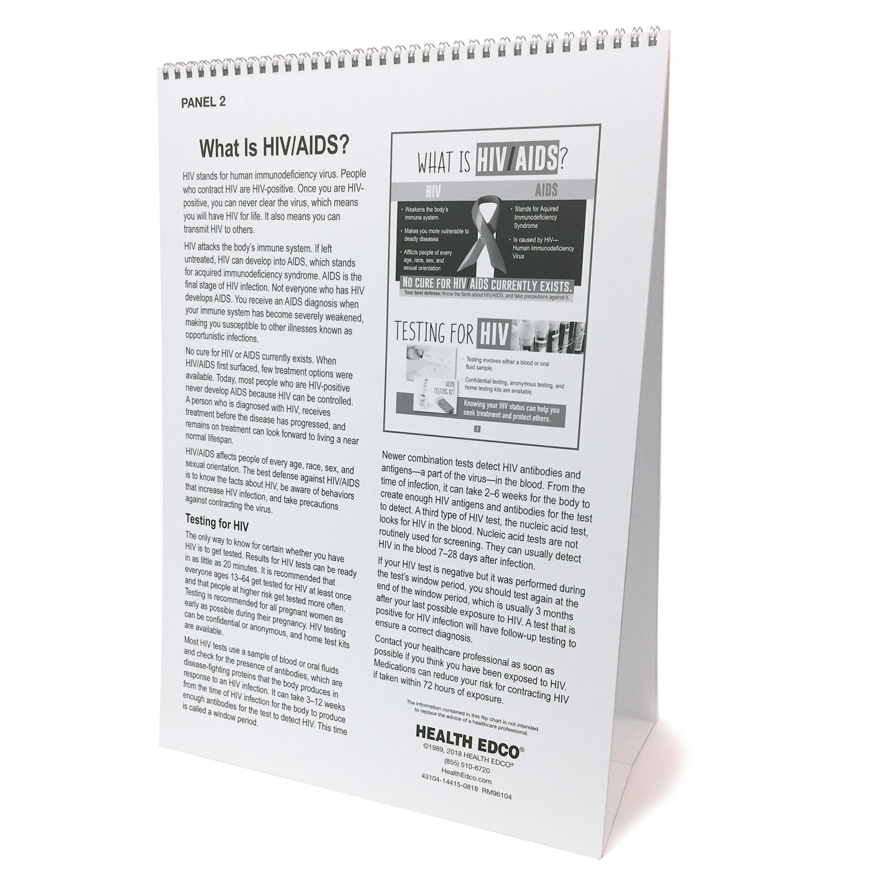 Updated HIV/AIDS Educational Flip Chart Health Edco