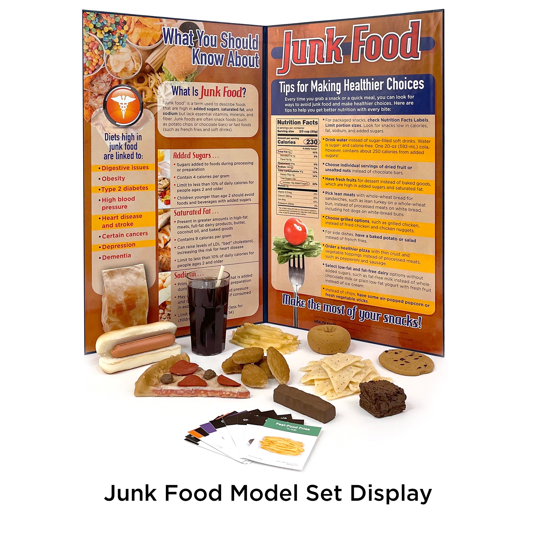 Junk Food Model Set Display for health education from Health Edco, 78837