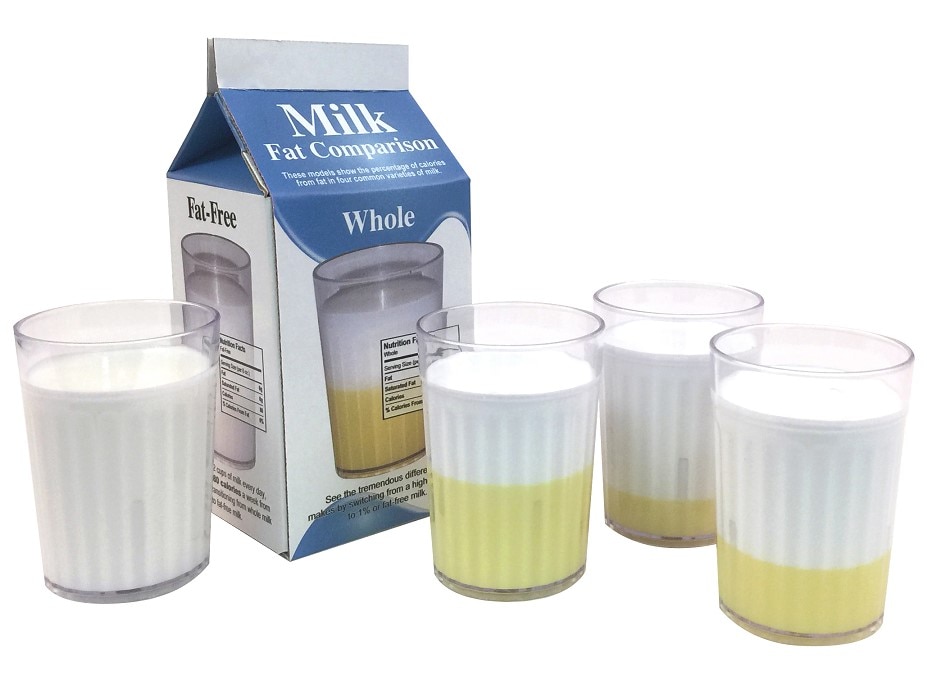 Milk Fat Comparison Display for nutrition education from Health Edcol