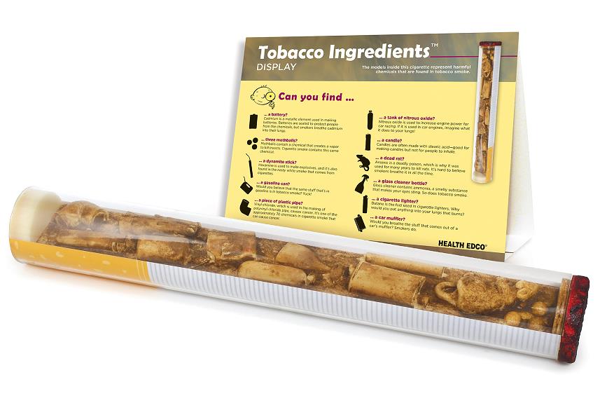 Tobacco Ingredients Display for health education from Health Edco