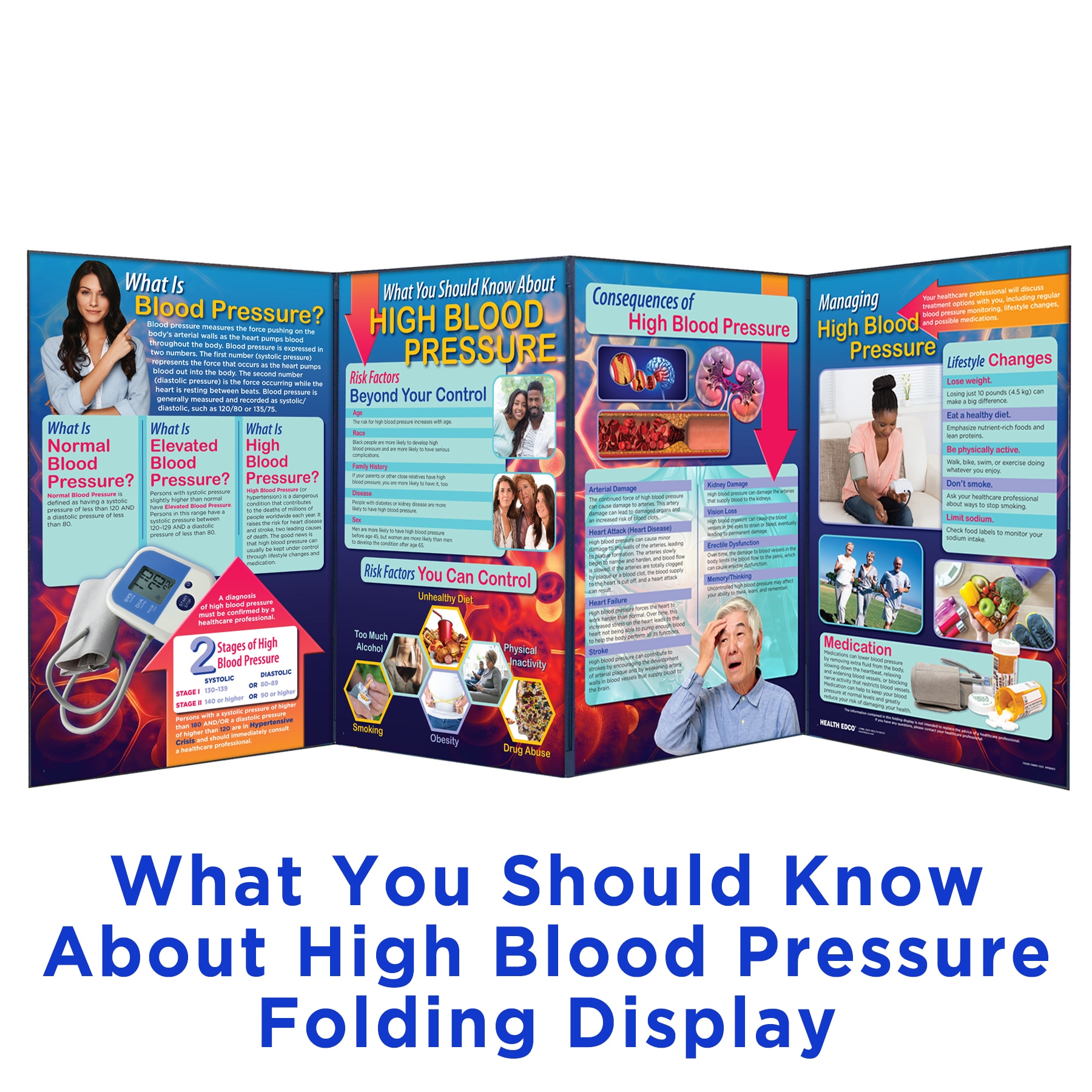 What You Should Know About How Blood Pressure Folding Display, heart health education materials, Health Edco, 79285