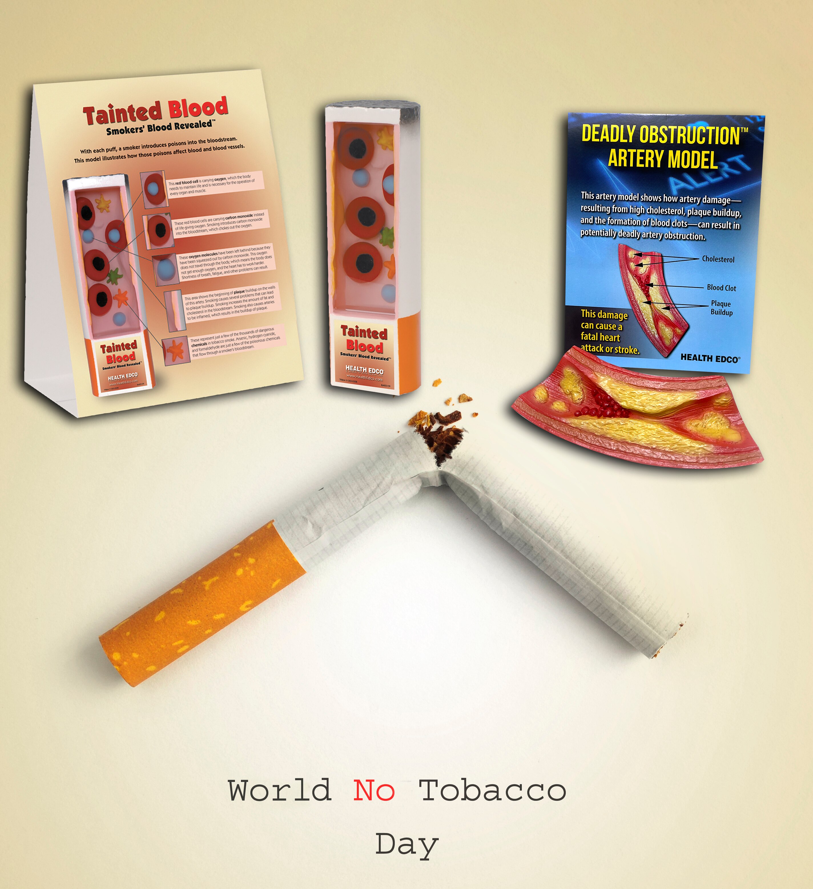 Health Edco health education materials with World No Tobacco Day Message